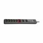 Brennenstuhl - Secure-Tec Steckdosenleiste 8-fach (anthrazit, 3 Meter, 19.500A �berspannungsschutz, 1 Main- und 5 Follow-Steckdosen)