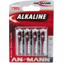 Ansmann - 1x4 Ansmann Alkaline Mignon AA LR 6 red-line 5015563