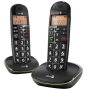 Doro - DORO PhoneEasy 100W Duo - Schnurlostelefon mit Rufnummernanzeige - DECTGAP - Schwarz + zus�tzliches Handset (380100)