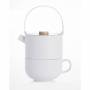 Bredemeijer - Tea-for-one Umea wei� mit Bambusdeckel 142007
