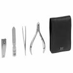 Zwilling - CLASSIC INOX Druckknopf Etui, Rindleder, schwarz, 4-tlg.