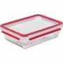 Emsa - CLIP & CLOSE Glas-Frischhaltedose 2,0 Liter (transparent/rot, rechteckig)