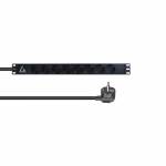 Lanview - LVR-3MSCH-LIC-SCH8 Stromverteilereinheit (PDU) 8 AC-Ausg�nge 1U Schwarz (LVR-3MSCH-LIC-SCH8)