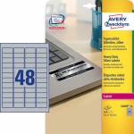 Avery Zweckform - Heavy Duty Laser Labels - Polyesteretiketten - Silber - 45,7 x 21,2 mm - 960 Etikett(en) (20 Bogen x 48) - (L6009-20)