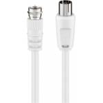 Wentronic - Goobay SAT/Antennen Anschlusskabel, Wei�, 1.5 m - F-Stecker <=> IEC/Koax-Buchse (11829)
