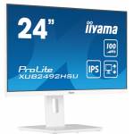 Iiyama - Iiyama-61cm/24 (1920x1080) Iiyama Prolite Xub2492hsu-w6 16:9 Fhd Ips 100hz 0,4ms Hdmi Dp Pivot Speaker White