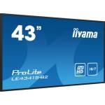Iiyama - iiyama ProLite LE4341S-B2, Full HD, USB, RS232, Ethernet, Kit (RS232), schwarz 16:9, Bildschirmdiagonale: 107,9 cm (42,5''), Auf