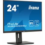 Iiyama - 61,1cm/24 (1920x1200) Iiyama Prolite XUB2495WSU-B7 16:10 FHD IPS 4ms 75Hz HDMI DP USB Speaker Pivot Black