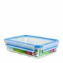 Emsa - CLIP & CLOSE Frischhaltedose (transparent/blau, 1,2 Liter, Klassikformat)