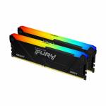 Kingston Fury - FURY Beast RGB - DDR4 - Kit - 16GB: 2 x 8GB - DIMM 288-PIN - 1800 MHz / PC4-28800 - CL17 - non-ECC - Schwarz (KF436C17BB2AK2/16)