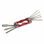 Hama - 00178128. Typ: Fahrrad-Werkzeug-Set, Produktfarbe: Metallisch, Rot, Schraubenschl�ssel-Typ: Sechskantschl�ssel (001781