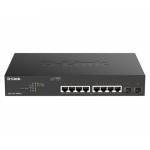 D-link - DGS 1100-10MP - V2 - Switch - Smart - 8 x 10/100/1000 (PoE) + 2 x Gigabit SFP - Desktop, an Rack montierbar - PoE (130 W)