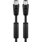 Wentronic - Goobay Antennen Anschlusskabel, 100% geschirmt, Ferrite, Schwarz, 1.5 m - IEC/Koax-Stecker <=> IEC/Koax-Buchse (50728)