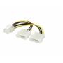 Goobay - Internes PC-Stromkabel 2x 5,25-Stecker auf PCI Express 6-pin