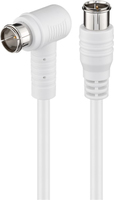 Wentronic - Goobay SAT Winkel Anschlusskabel, F-Quick, 100% geschirmt, Wei�, 5 m - F-Stecker (Quick) <=> F-Stecker (Quick) 90� (67350)