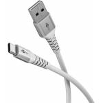 Goobay - Supersoftes USB 2.0 Textilkabel, USB-A Stecker > USB-C Stecker (wei�, 2 Meter)