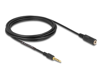 Delock - Verl�ngerungskabel Klinke 3,5 mm 5 Pin Stecker zu Buchse 3 m schwarz (85733)