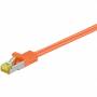 Goobay - Patchkabel RJ-45 SFTP, mit Cat 7 Rohkabel (orange, 25cm, 500 MHz)